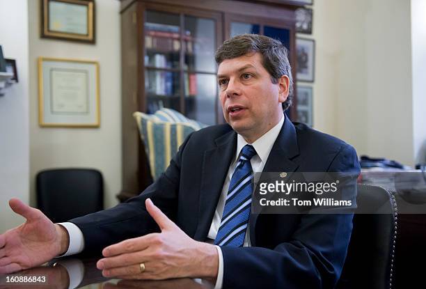 Sen. Mark Begich, D-Alaska, is interviewed by Roll Call in his Russell Building office.
