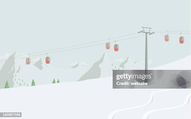 ski lift - ski slope 幅插畫檔、美工圖案、卡通及圖標