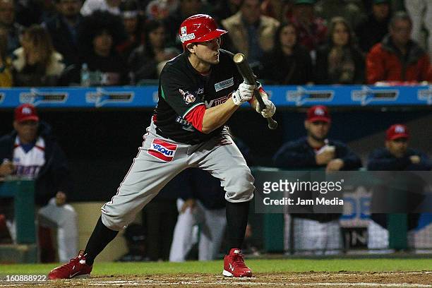 Agustin Murillo of Mexico in action during a match between Mexico and Puerto Rico for the Caribbean Series 2013 on February 6, 2013 in Hermosillo,...