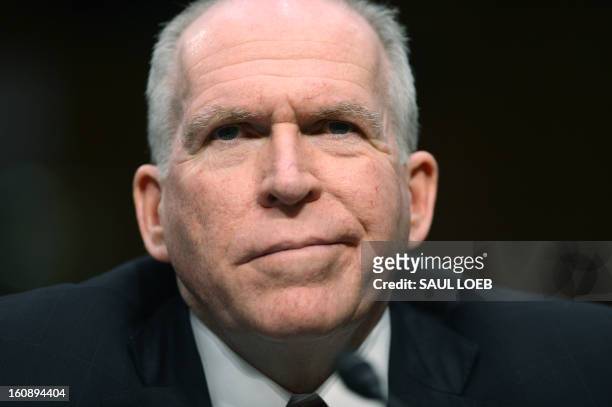 John Brennan, US President Barack Obama's nominee to be director of the Central Intelligence Agency , testifies at his confirmation hearing before...