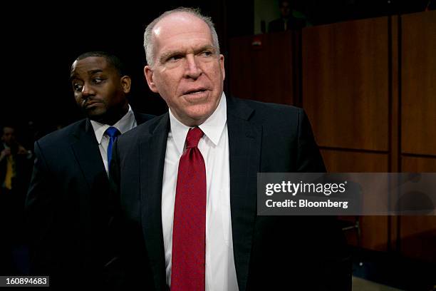 John Brennan, nominee for director of the Central Intelligence Agency and White House chief counterterrorism adviser, arrives to a Senate Select...