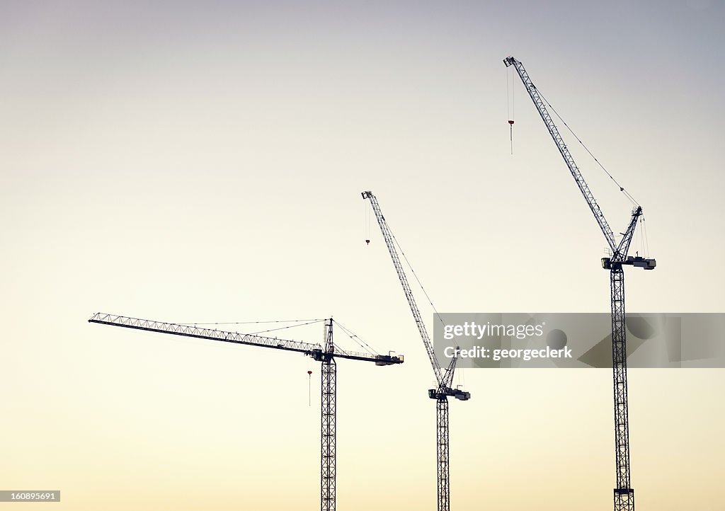 Construction Cranes at Dawn