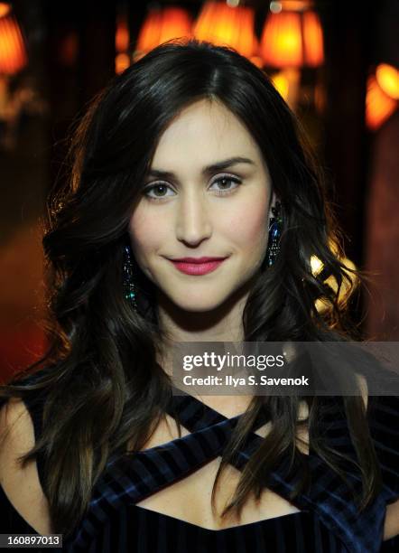 Jewerly desinger Danielle Snyder poses backstage during the Dannijo fall 2013 presentation during Mercedes-Benz Fashion Week at The Jane Hotel on...