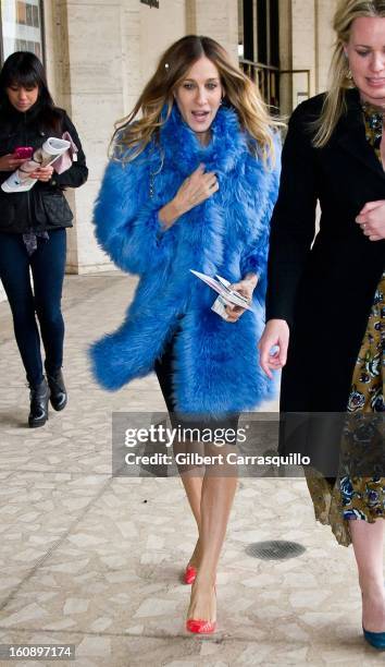 Actress Sarah Jessica Parker attends Fall 2013 Mercedes-Benz fashion week at Lincoln Center on February 7, 2013 in New York City.