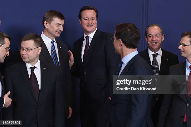 Estonian Prime Minister Andrus Ansip , British Prime Minister David Cameron , Maltese Prime Minister Lawrence Gonzi and General Secretary of the...