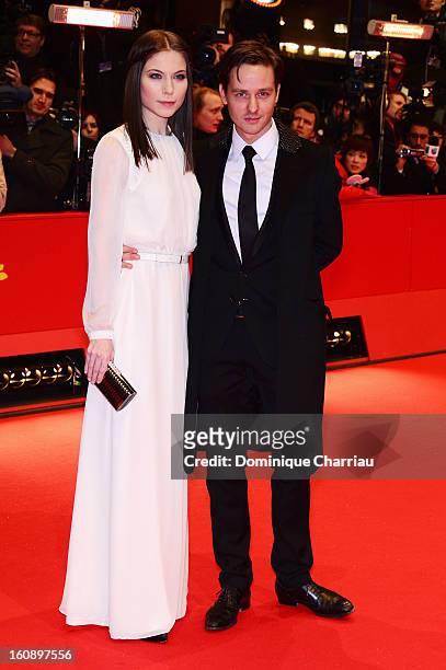 Nora von Waldstaetten and Tom Schilling attend 'The Grandmaster' Premiere during the 63rd Berlinale International Film Festival at Berlinale Palast...