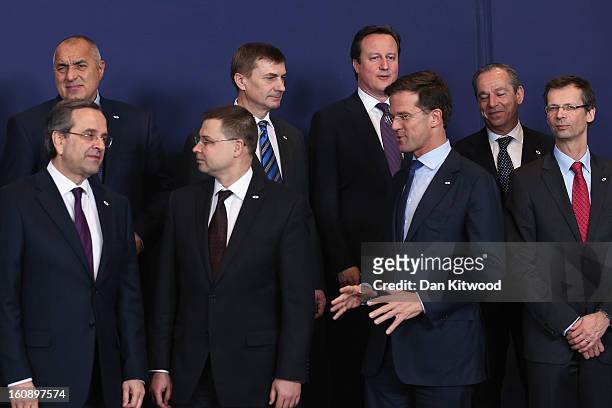 Bulgarian Prime Minister Boyko Borissov, Estonian Prime Minister Andrus Ansip, British Prime Minister David Cameron and Maltese Prime Minister...