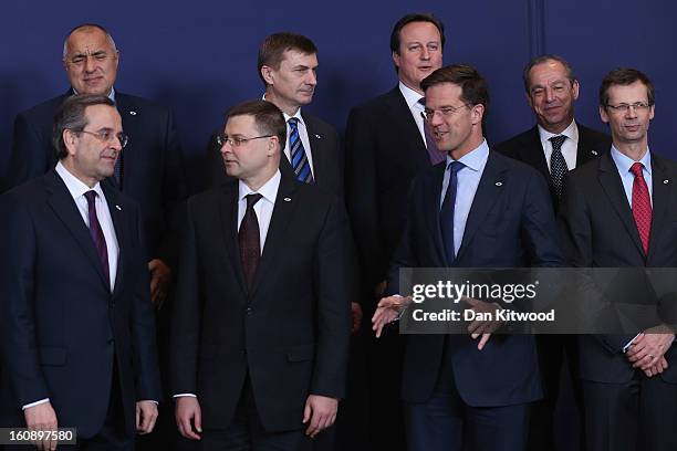 Bulgarian Prime Minister Boyko Borissov, Estonian Prime Minister Andrus Ansip, British Prime Minister David Cameron and Maltese Prime Minister...