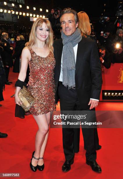 Hannes Jaenicke and Sophie Adell attend 'The Grandmaster' Premiere during the 63rd Berlinale International Film Festival at Berlinale Palast on...