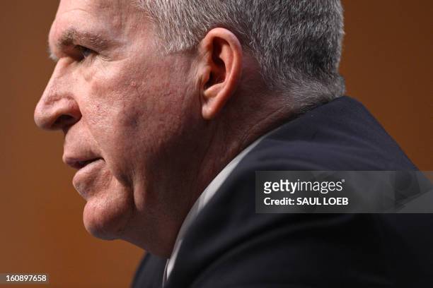 John Brennan, US President Barack Obama's nominee to be director of the Central Intelligence Agency , testifies during his confirmation hearing...