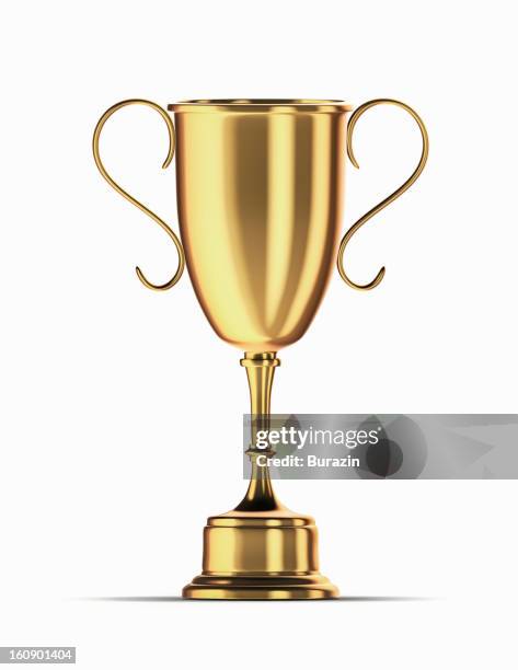 gold trophy cup - titel stock pictures, royalty-free photos & images