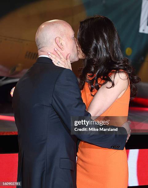 Bruce Willis and Emma Heming attend the UK premiere of "A Good Day To Die Hard" at Empire Leicester Square on February 7, 2013 in London, England.