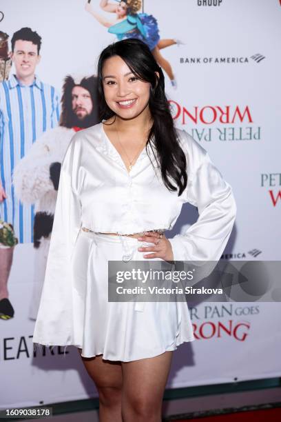 Zoe Inocentes attends the opening night performance of "Peter Pan Goes Wrong" at Ahmanson Theatre on August 11, 2023 in Los Angeles, California.