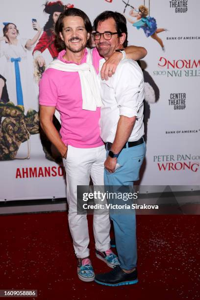 Jonathan Del Arco and Kyle Fritz attend the opening night performance of "Peter Pan Goes Wrong" at Ahmanson Theatre on August 11, 2023 in Los...