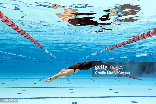 kostenlose diver - hallenbad leer stock-fotos und bilder