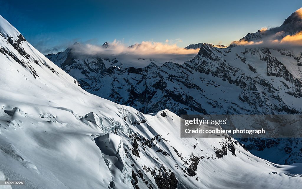 Snow landscape in Switzerland