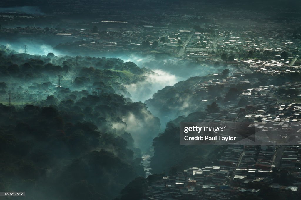 Aerial View of River Canyon, San Jose, Costa Rica