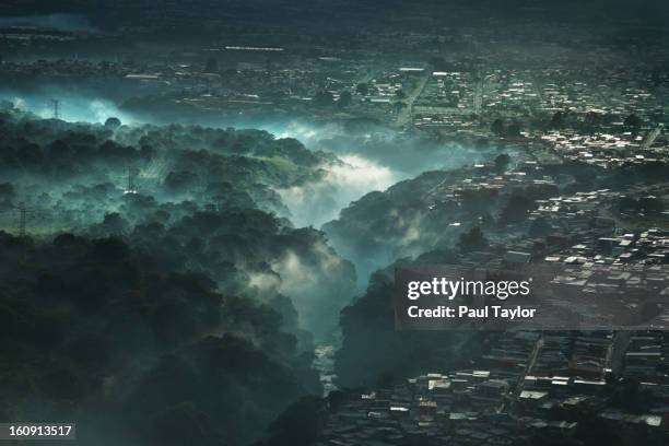 Aerial View Of River Canyon San Jose Costa Rica, Foto de stock