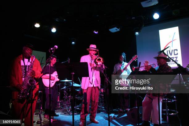 Tribe performing at Le Poisson Rouge on Friday night, June 20 as part of JVC Jazz Festival.This image;From left, Wendell Harrison, John Arnold, Phil...