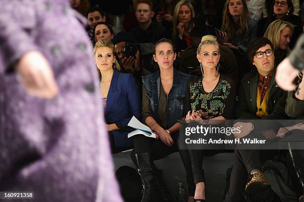 Actress Maggie Grace and Ashlee Simpson attend Richard Chai Love & Richard Chai Men's Fall 2013 fashion show during Mercedes-Benz Fashion Week at...