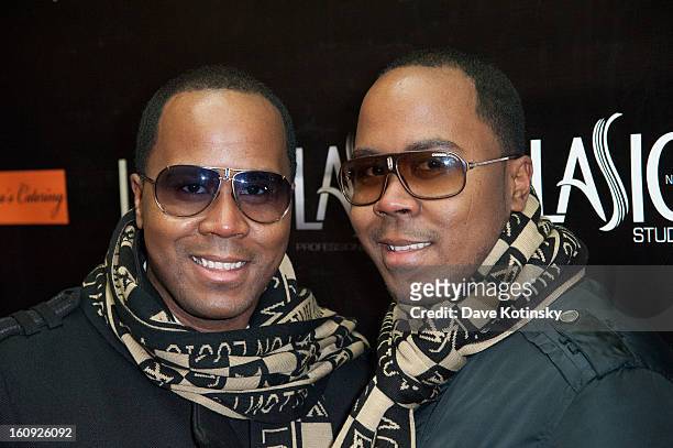 Antonie Von Boozier and Andre Van Boozier attends Lasio Studios Salon Grand Opening at Lasio Studios on February 7, 2013 in New York City.