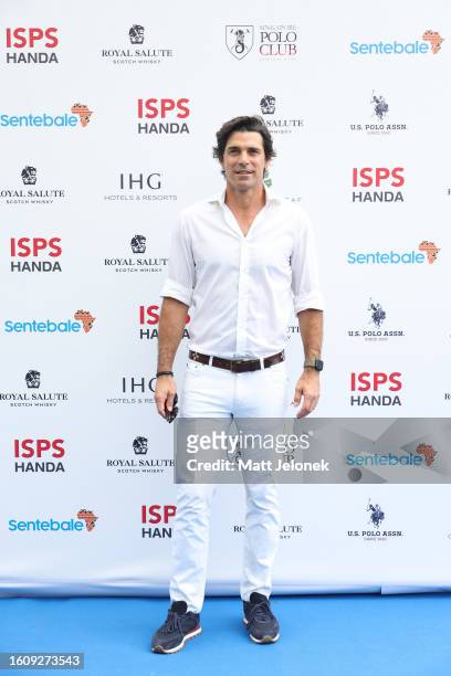 Nacho Figueras, Sentebale Ambassador poses for a photo during the Sentebale ISPS Handa Polo Cup on August 12, 2023 in Singapore. The annual Polo Cup...