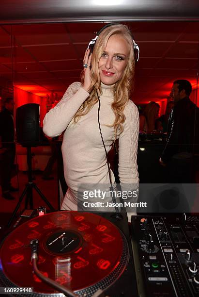 Model CariDee English attends Quattro Volte Vodka Preview with Taio Cruz at SLS Hotel on February 7, 2013 in Beverly Hills, California.