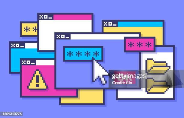 Window Operating System Drawing 24 Windows Operating System Icons High Res Illustrations - Getty Images