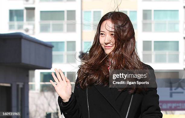 Krystal of f poses during Hanlim Multi Art School Graduation on February 7, 2013 in Seoul, South Korea.