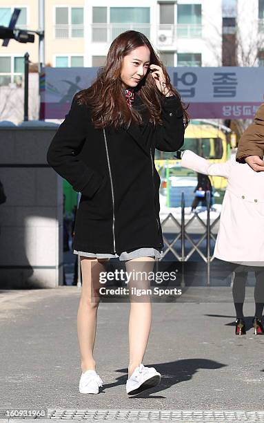 Krystal of f poses during Hanlim Multi Art School Graduation on February 7, 2013 in Seoul, South Korea.