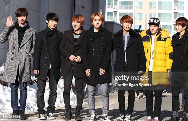 Attend Il-Hoon's high school graduation at Hanlim Multi Art School on February 7, 2013 in Seoul, South Korea.