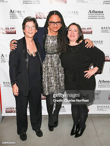 Director of Barnard College's Athena Center of Leadership Studies, Kathryn Kolbert, filmmaker/film distributor Ava DuVernay, and co-founder of Women...