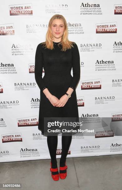 Actress Greta Gerwig attends The 2013 Athena Film Festival Opening Night Reception at The Diana Center At Barnard College on February 7, 2013 in New...