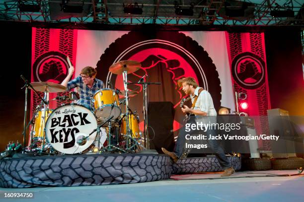 American rock group the Black Keys perform at a Benefit for Central Park SummerStage, New York, New York, July 27, 2010. Pictured are, from left,...
