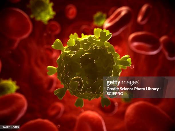 hiv infection, artwork - t cell stock illustrations