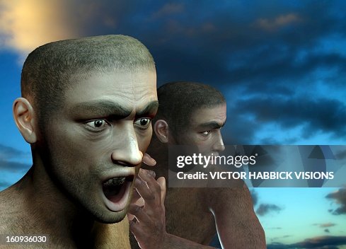 Neanderthal man, artwork Neanderthal man, artwork