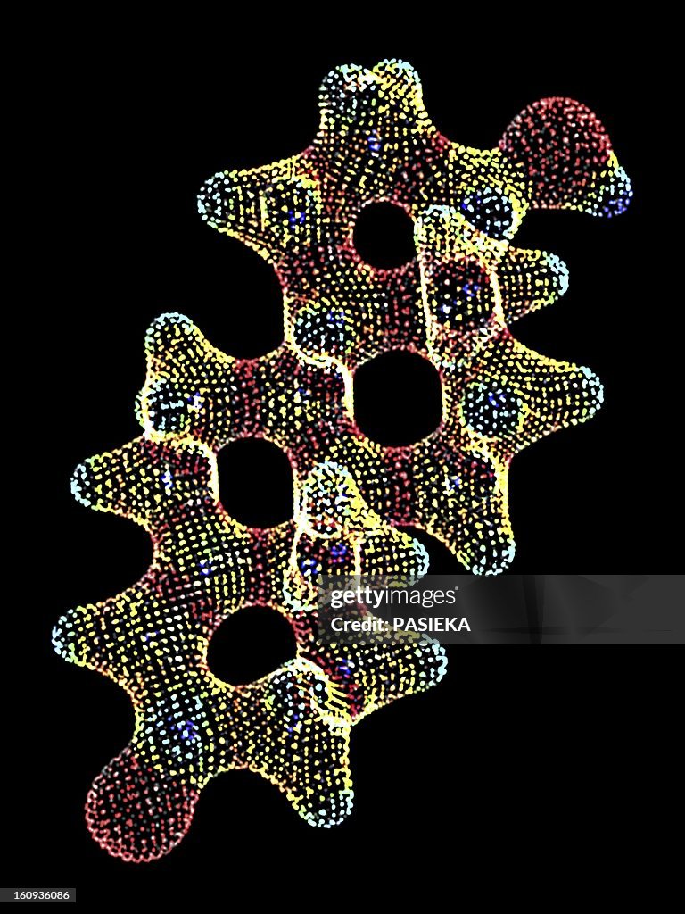 Testosterone hormone, molecular model