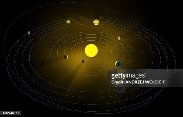 solar system, artwork - solar system stock illustrations