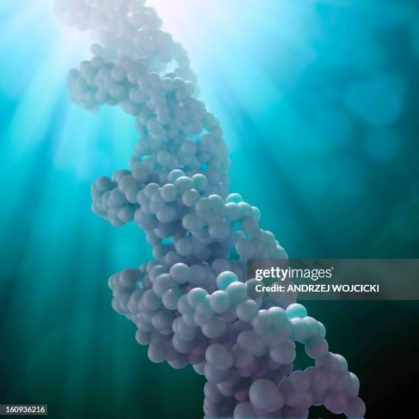 dna molecule, artwork - model blue background stock illustrations