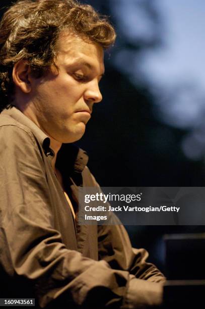 American jazz pianist Brad Mehldau performs at 'Pianos in the Park' presented by Central Park SummerStage, New York, New York, August 5, 2005.