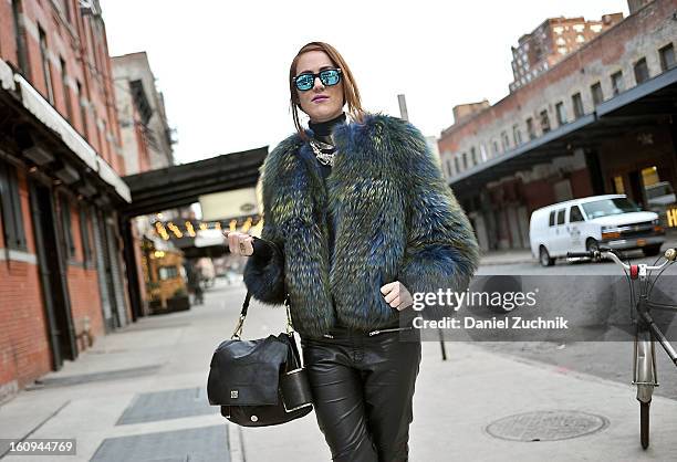 Guest seen outside the Houghton show on February 7, 2013 in New York City.