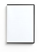 An empty white DVD case on a white background 