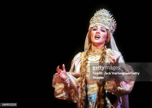 Russian soprano Anna Netrebko during the final dress rehearsal for the Kirov Opera production of Mikhail Glinka's 'Ruslan i Lyudmila' , Metropolitan...