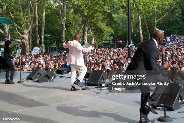 American soul singer Raphael Saadiq performs at 'A Celebration of Giant Step's 20th Anniversary' concert at Central Park SummerStage, New York. New...