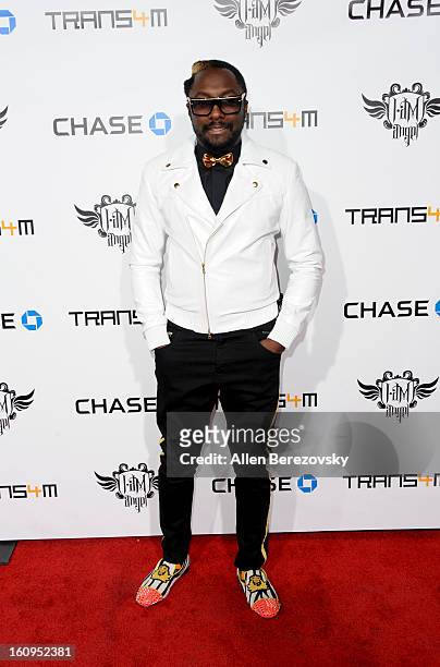 Will.i.am attends Will.I.Am's Annual TRANS4M Concert Benefitting I.Am.Angel Foundation - Red Carpet on February 7, 2013 in Hollywood, California.