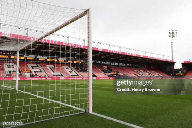 General view inside the stadium prior to the Premier League match between AFC Bournemouth and West Ham United at Vitality Stadium on August 12, 2023...