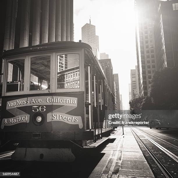 the historic cable car on san francisco city - northern california stock pictures, royalty-free photos & images