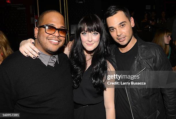 President of A&R at Epic Records Tricky Stewart, recording artist Ginny Blackmore and Mark Sudack attend Pre-Grammy Showcase For Epic Records...