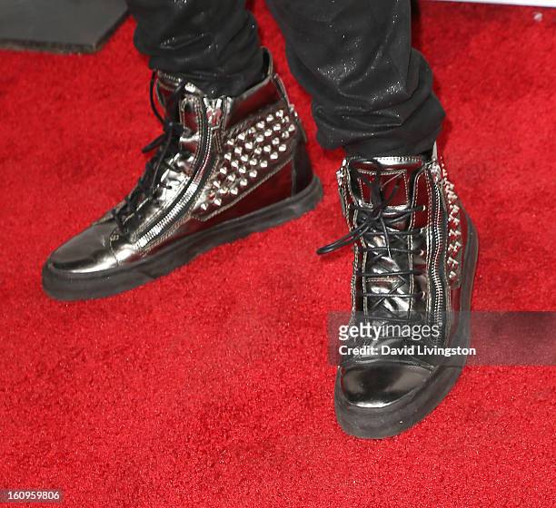 Recording artist apl.de.ap attends the 2nd Annual will.i.am TRANS4M Boyle Heights benefit concert at Avalon on February 7, 2013 in Hollywood,...