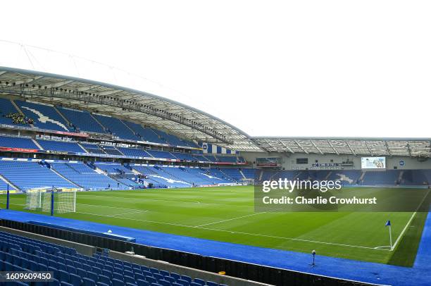 General view inside the stadium prior to the Premier League match between Brighton & Hove Albion and Luton Town at American Express Community Stadium...